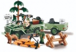 Bloco Montar Tipo Lego Jeep Militar Trailer 190 Pçs Cobi