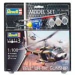 Kit Revell Model Set Heli Bell Uh-1h Gunship 1/100 - 64983
