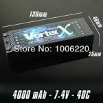 Bateria de Lipo Vortex 2s 4000mah 40/80C hard case