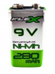 Bateria Pilha Recarregável 9v 280mah Ni-mh Flex Fx-9v28b1